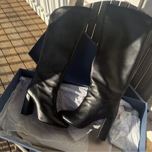 Sezane Black Over the Knee Boots